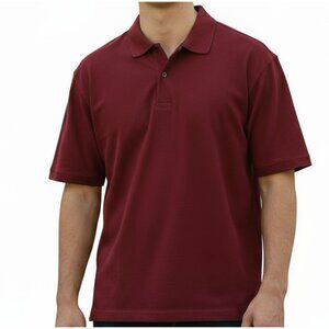 PGA TOUR Performance Maroon Men's Golf Short Sleeve Polo Shirt - Size Large